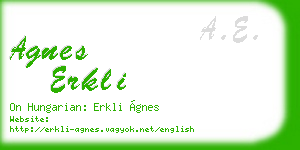agnes erkli business card