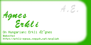 agnes erkli business card